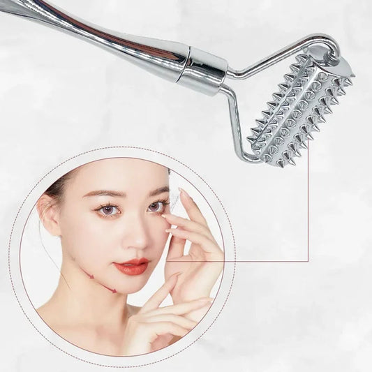 Stainless Steel Facial Massage Roller Gua Sha Tool Massager for Face Full Body Beauty SPA Skin Care Tools Acupressure Massager exovai.com