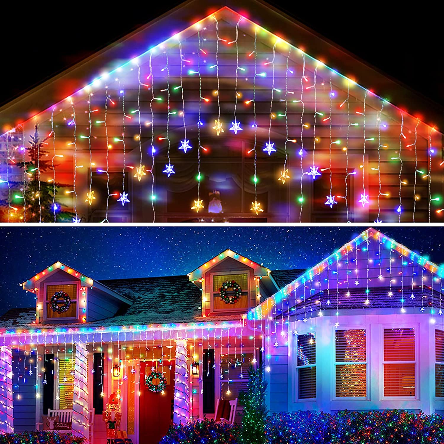 Christmas Decoration Lights Outdoor 20m 864 LED Street Garlands Icicle Lights Outdoor Waterproof Curtain Fairy String Light exovai.com