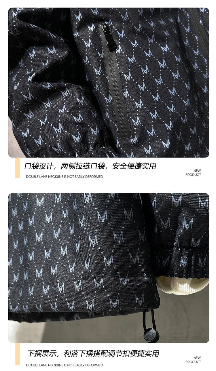 Men's Fashion Casual Spring Autumn Clothing Windproof Loose Jacket Black Color Outdoor Hooded Punching Jacket 7XL exovai.com