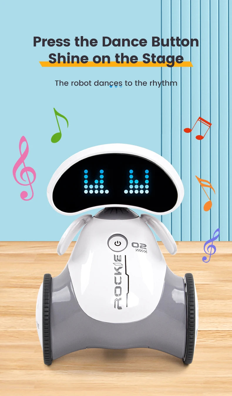 Robot Rc Emo Smart Intelligent Infrared Touch Sensor 2.4G Wireless Programming Robo Remote Control Robot Toys for Boys Girls exovai.com