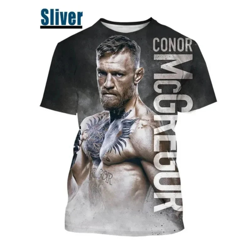 Fashion Men Clothing New Integrated Fighting McGregor 3D Print T-shirt Personality Harajuku Street Unisex Oversized T Shirt Tops exovai.com