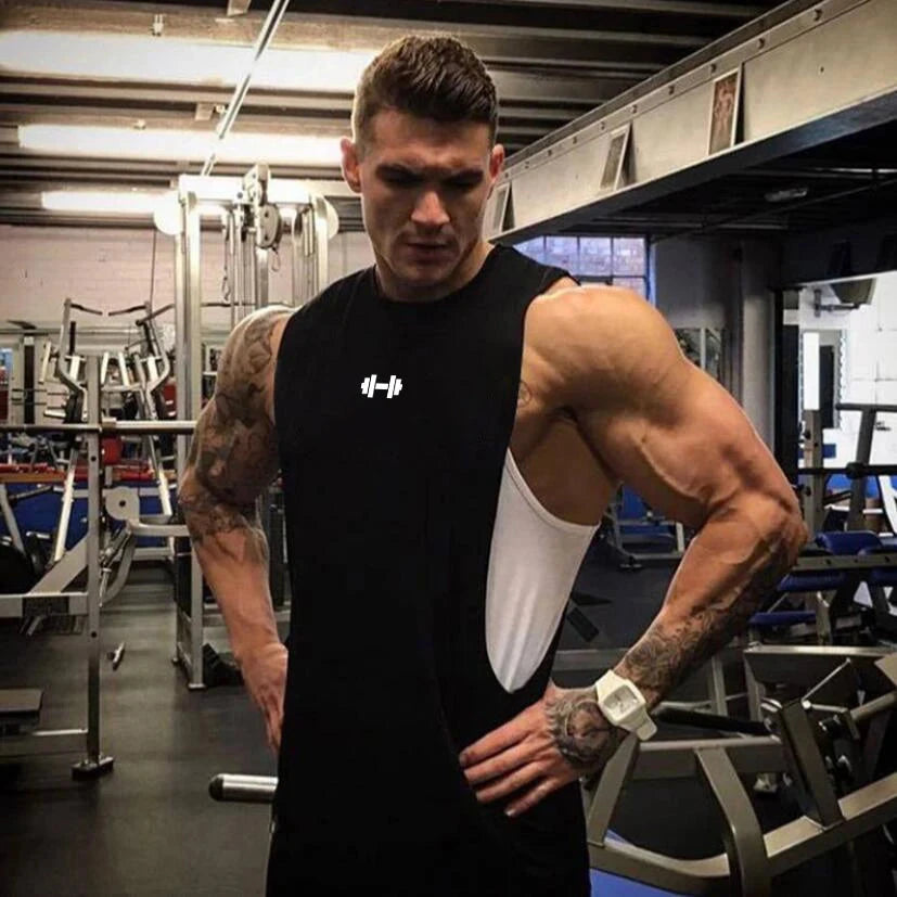 Summer Open Sides Cut Off Gym Clothing Fitness Mens Sleeveless T-shirts Dropped Armholes Bodybuilding Tank Tops Workout Vest exovai.com
