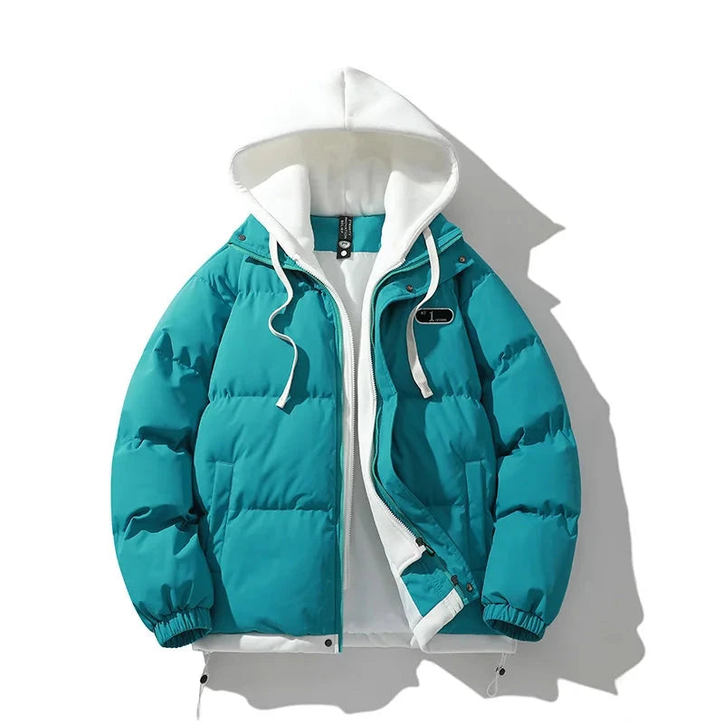 2024 Autumn and Winter Warm Jacket Casual Fashion 2-in-1 Hooded Windproof Bicycle Cotton Coat Simple Couple Outdoor Windbreaker exovai.com