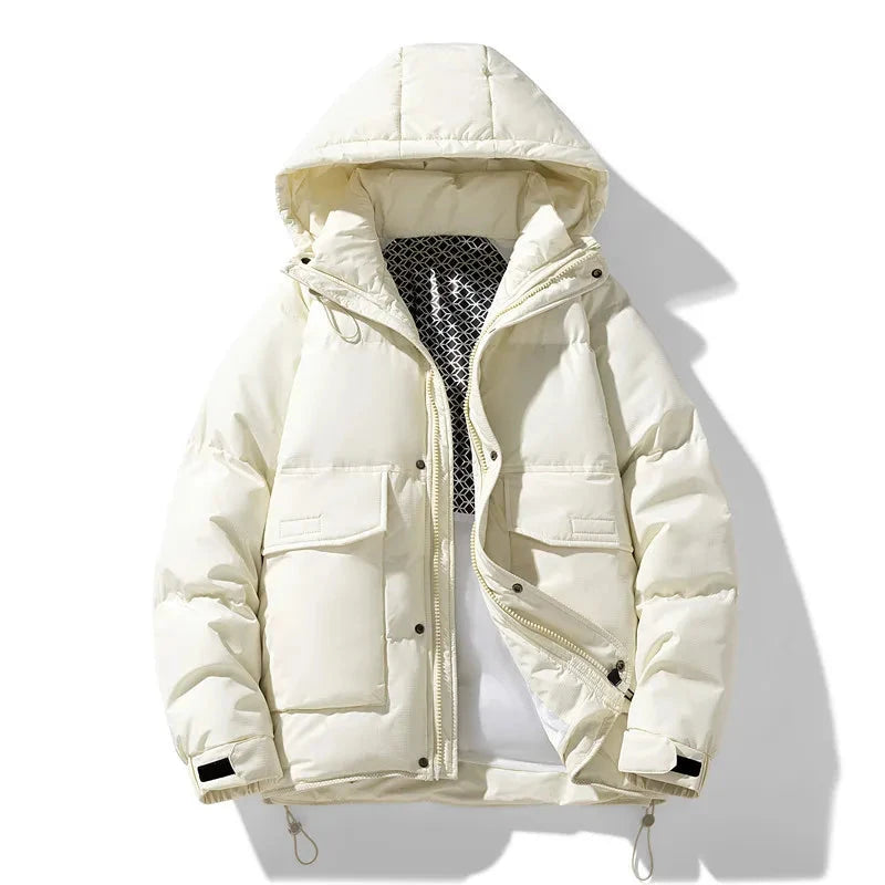 White Duck Down Jacket Men's Winter Fashion Casual Short Coat Hooded Windbreaker Youth Men Outwear Down Coat Male 8XL 160KG exovai.com