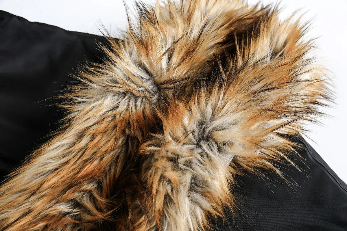 Men Winter Jackets Fur Collar Thicken Warm Parkas Coat Streetwear Harajuku Hip Hop Oversized Padded Jackets Outwear exovai.com