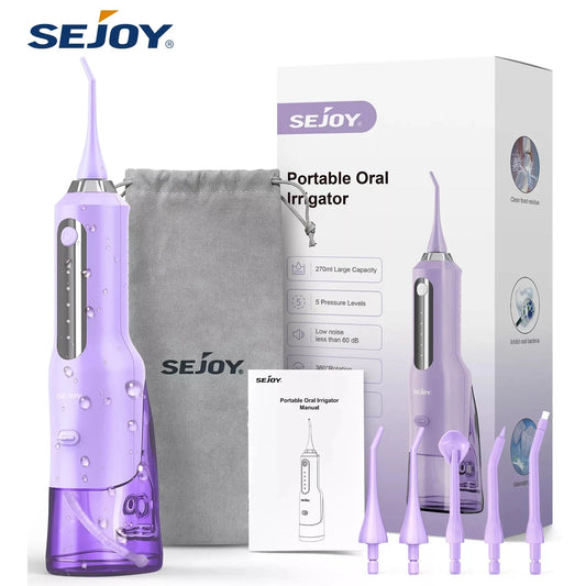 Sejoy Water Dental Flosser Oral Irrigator 8 Jet Tips 5 Modes IPX7 Waterproof  Portable Cordless Teeth Cleaner for Home&Travel exovai.com