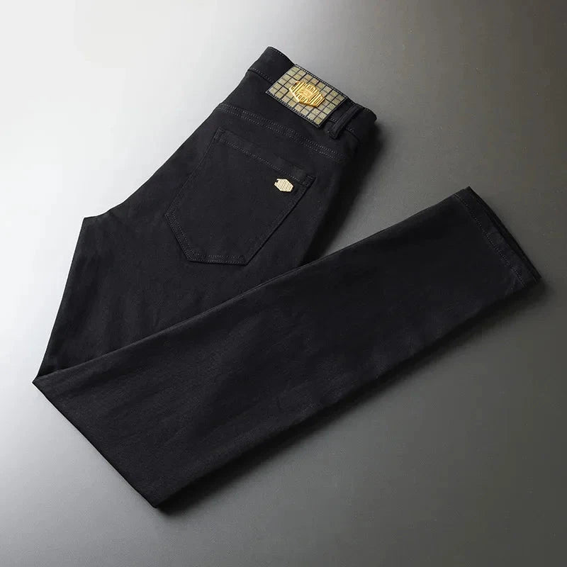 New Men'S Jeans Fashion Casual Slim Fit Version Elastic Blue High Quality Design Business Party Straight Tall Denim Pants exovai.com