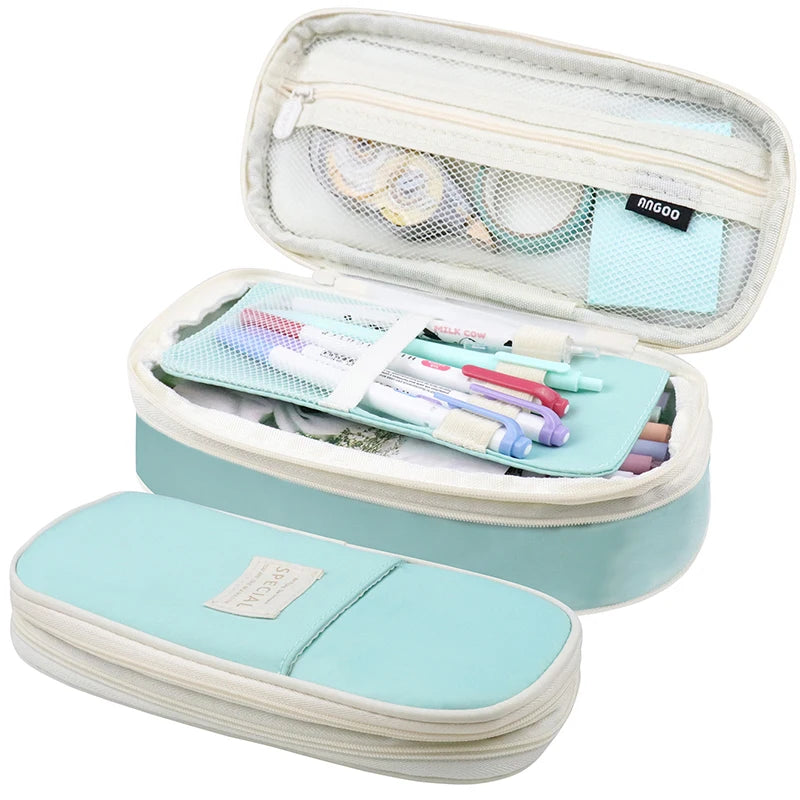 Large Big Creative Pencil Case Cute Boy Girl Kawaii Pencil Cases Storage Kids Pen Bag Stationery Box School Students Supplies exovai.com