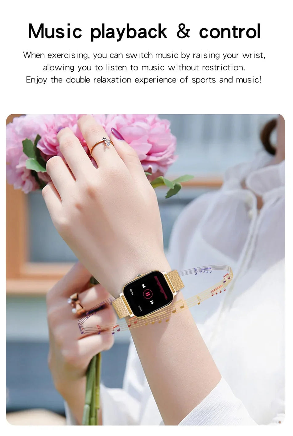 Smart watch for android phone.1.44 inch color screen full touch bluetooth call smart watch magnetic charging exovai.com