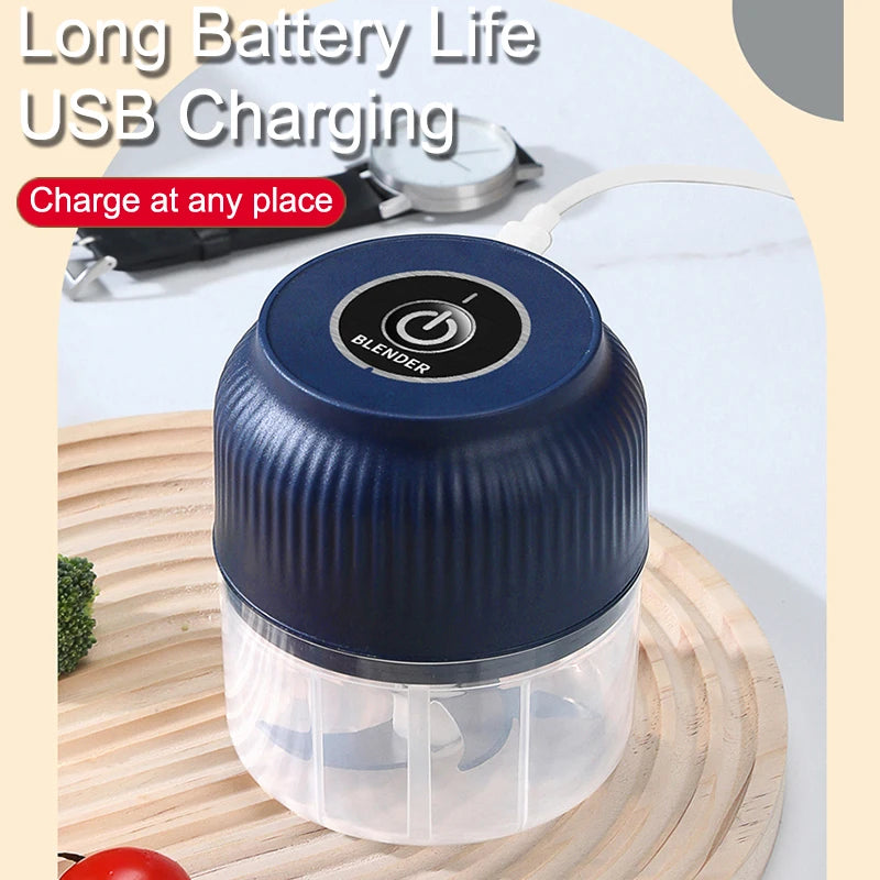 250ml Mini Wireless USB Rechargeable Electric Vegetable Chopper Garlic Crusher Food Chopper for Kitchen Gadgets for Garlic exovai.com