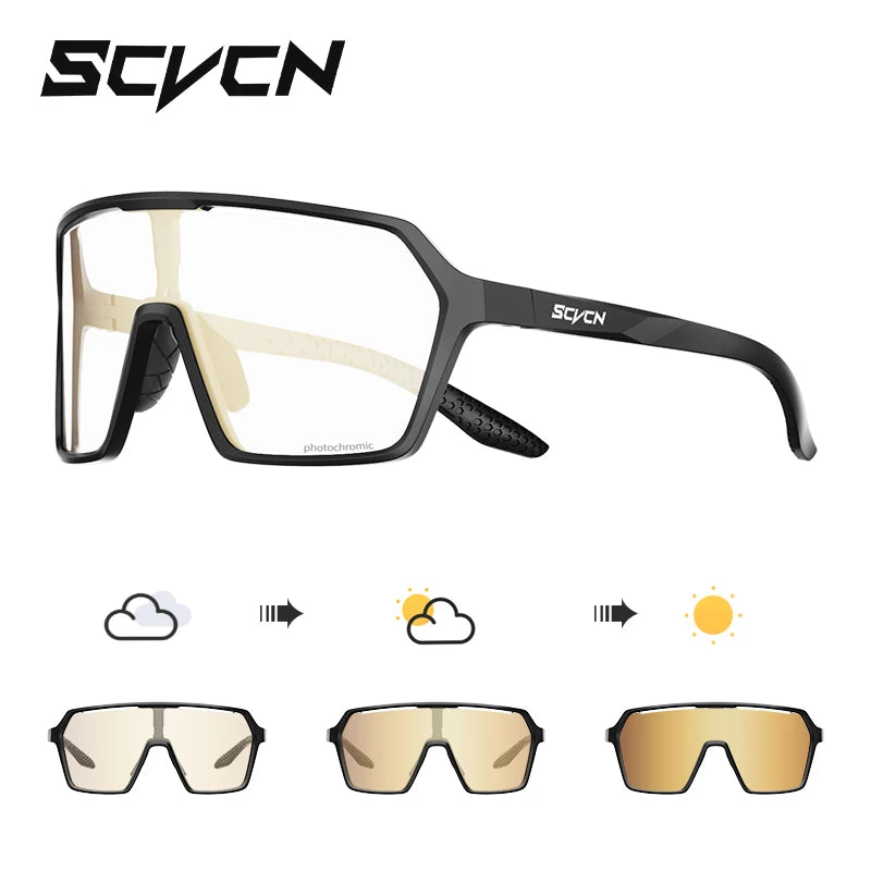 SCVCN New Photochromic Sunglasses MTB Cycling Glasses Outdoor Sports Running Drving Goggles UV400 Protection Bike Eyewear exovai.com