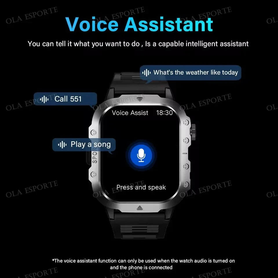 2025 New LED Men's Smartwatch Bluetooth Talking Smartwatch Multi Sport Mode Health Monitor Outdoor Sport Smart Watch For Android exovai.com
