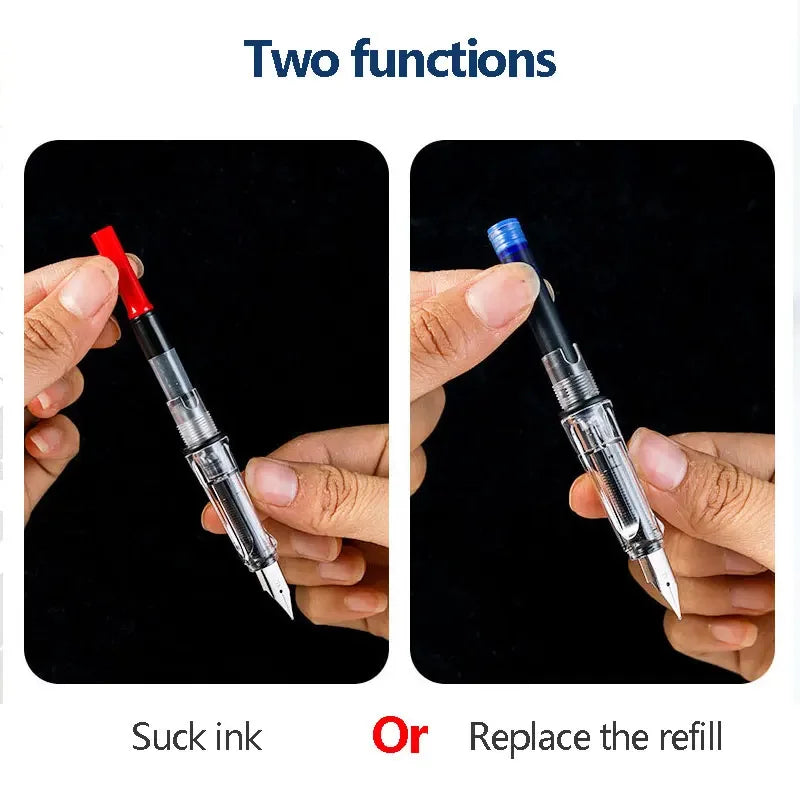 53Pcs Fountain Pen Set School Student Pens Replacable Ink Set Black/Blue/Red ink 0.38 mm Office Writing Supplies Stationery exovai.com