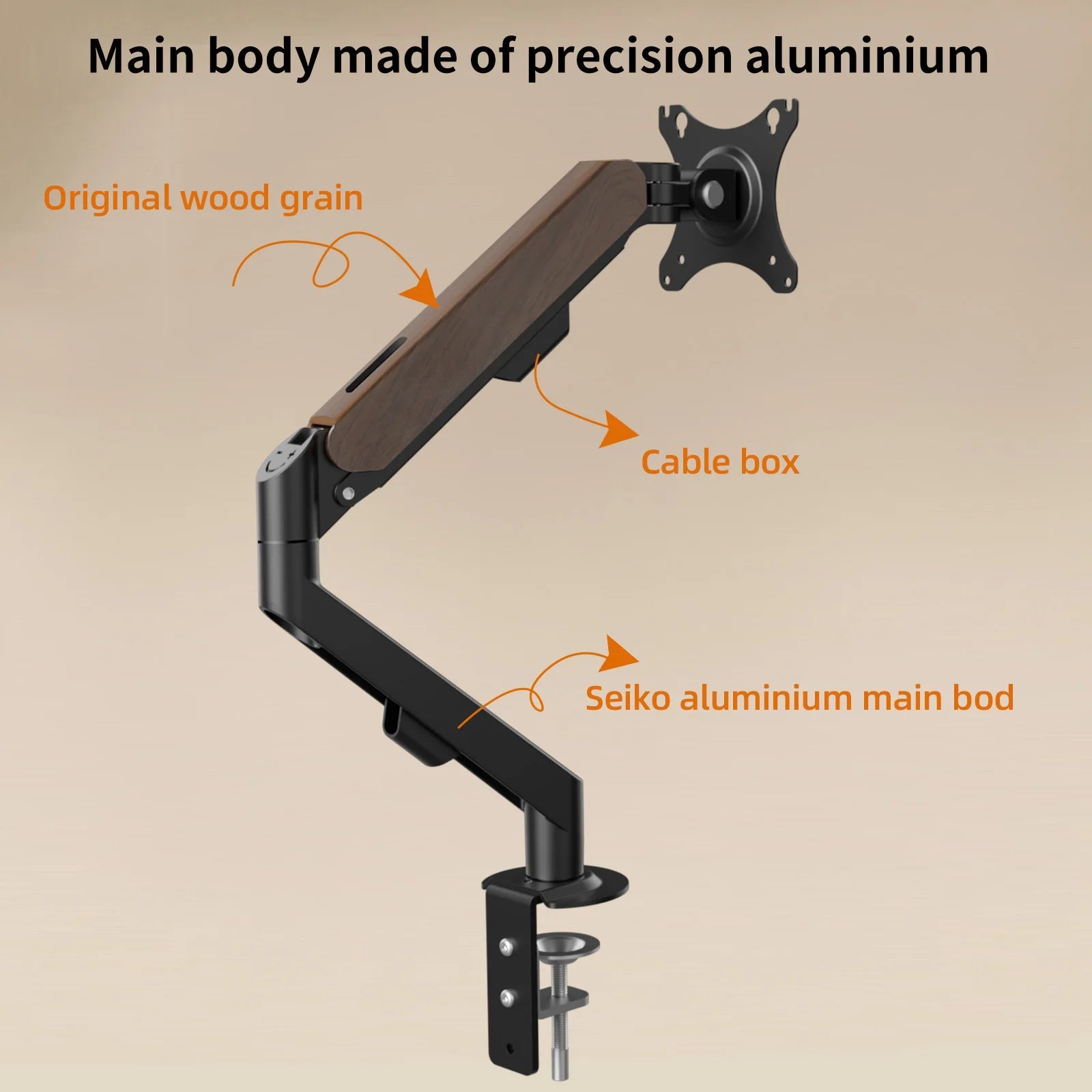 HILLPORT 17-34" Desktop Monitor Arm Holder Gas Spring Full Motion Mount Strut LCD LED TV Bracket Stand PC Soport Support M5 exovai.com