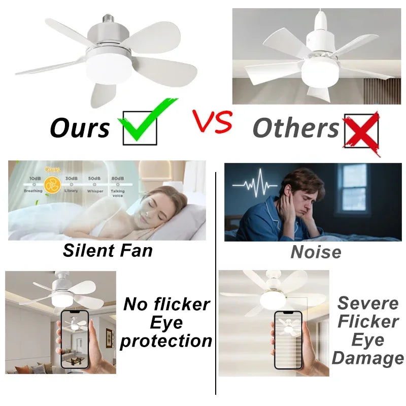 Ceiling Fans with Lights 16 Inch Fan Light With Remote Control Dimmable Noiseless White Ceiling Fan for Kitchen Office Bathroom exovai.com