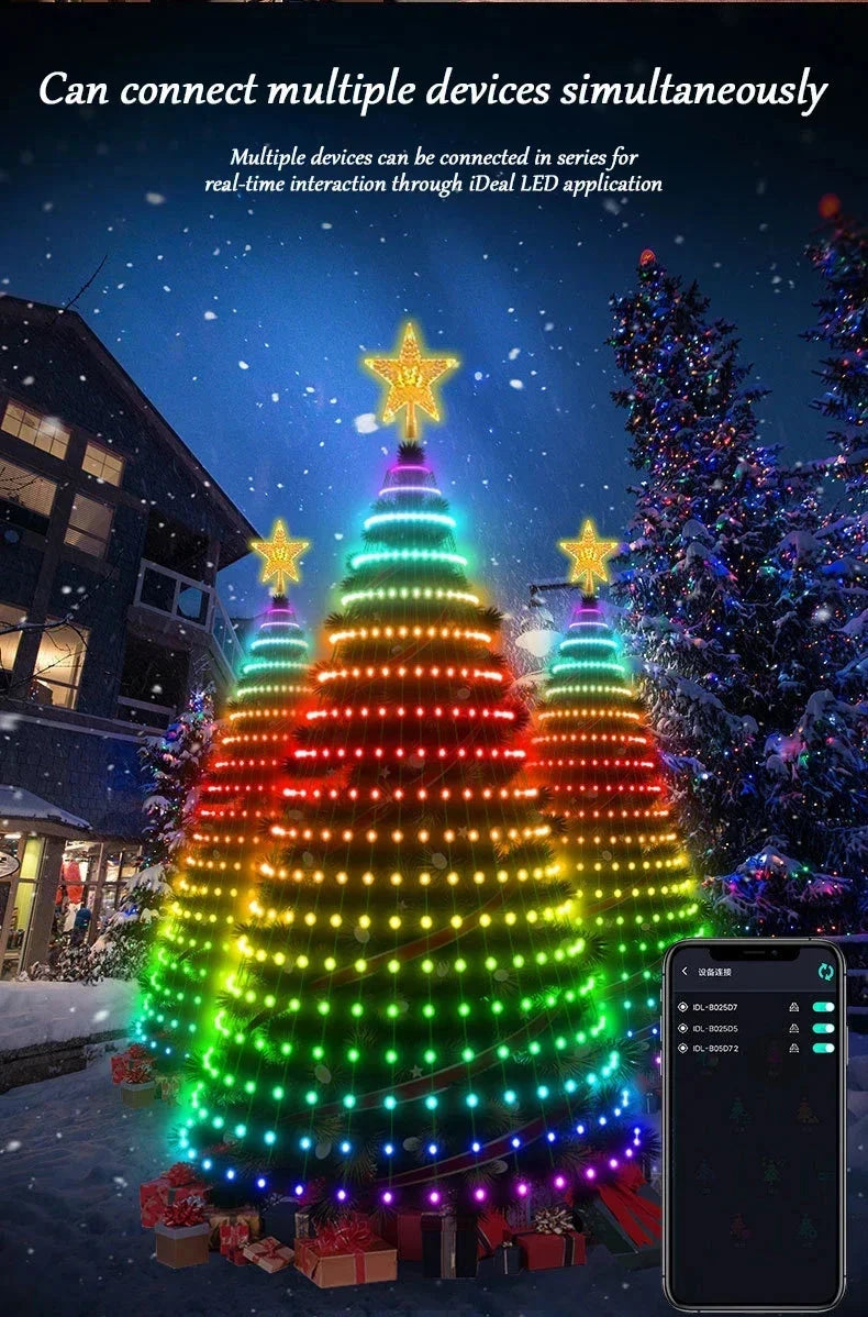 2.1M LED Christmas Tree Decorative Light Lntelligent IDeal LED APP Application Control DIY Lmage Light String for Quick Shipping exovai.com