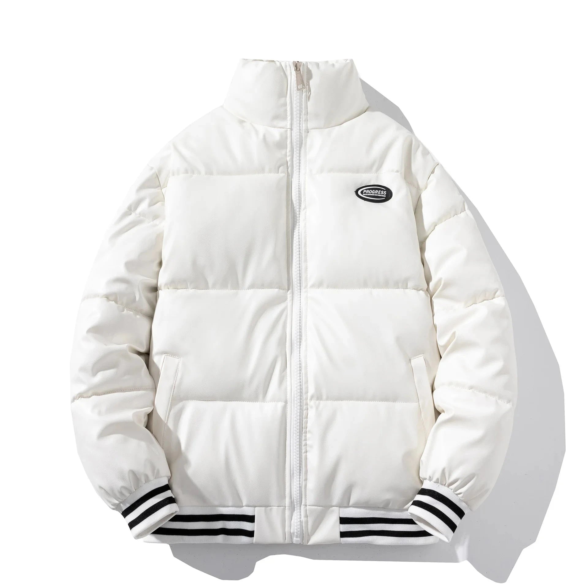 Winter Men's Parka Jacket Cotton-padded PU Leather Casual Coats Bomber Jacket Man Warm Parka Mens Puffy Cotton Clothes exovai.com