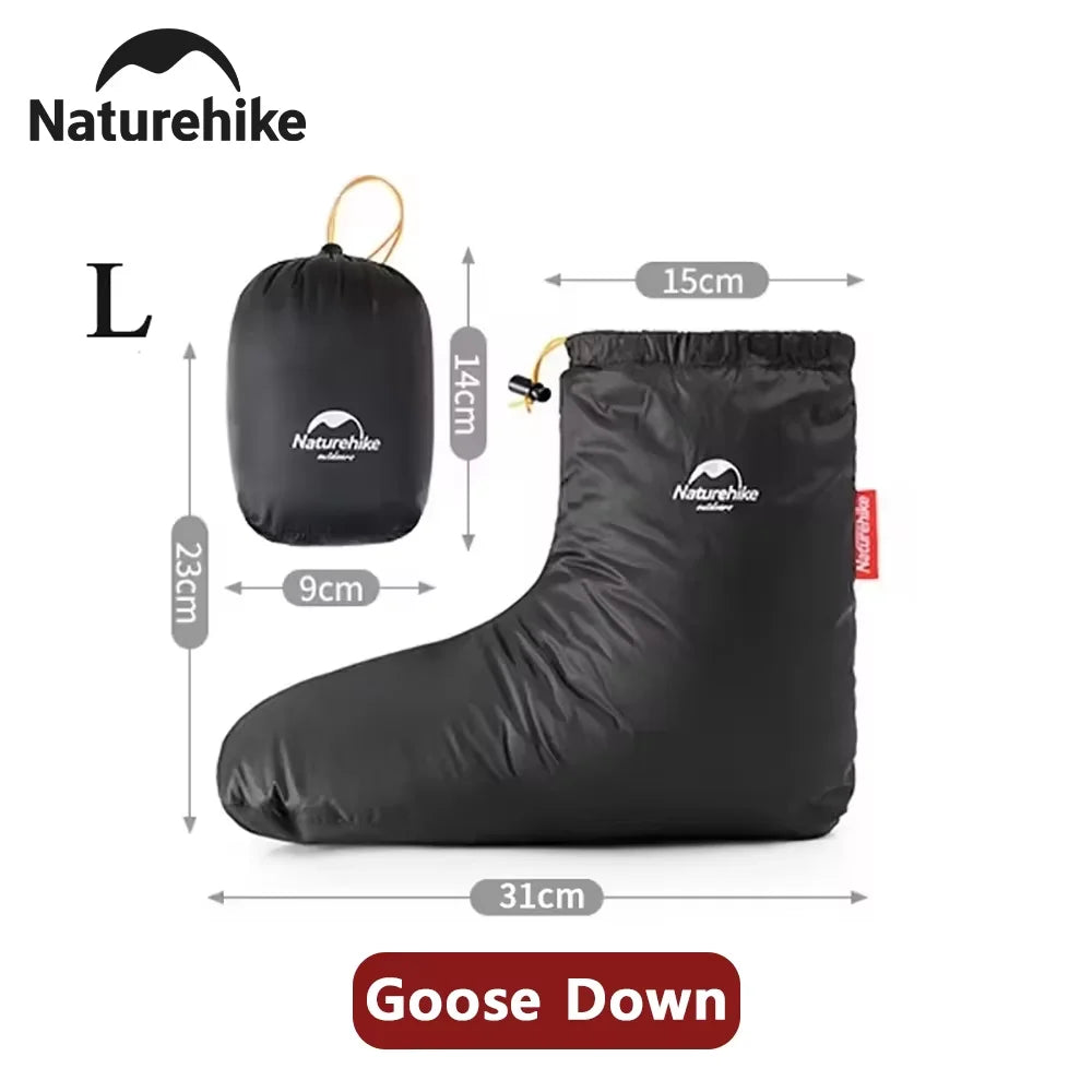 Naturehike Winter Warm Down Shoes Cover Outdoor -15℃~0℃ Waterproof Windproof Goose Duck Down Thermal Feet Cover Unisex Down Boot exovai.com