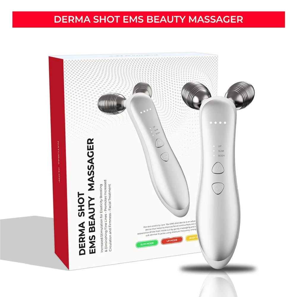 Electric Facial Micro-current Beauty Instrument Face Lift Roller Massager Skin Tighten Thin Double Chin Massage Beauty Devices exovai.com