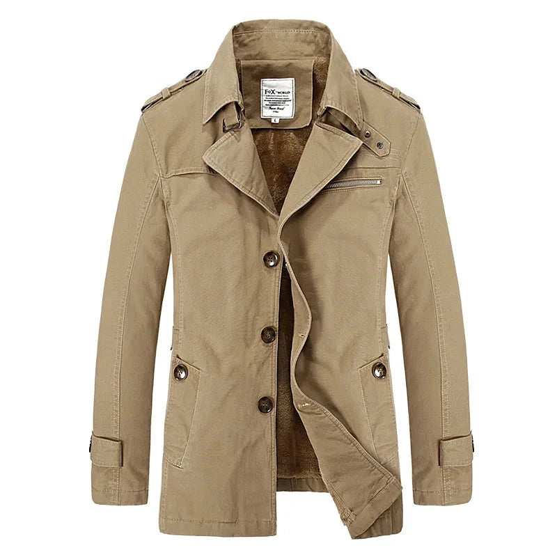 2022 Brand Business Casual Long Section Winter Jacket Men Trench Coat Fashion Windbreaker Mens Overcoat Warmth Plus Size M-5XL exovai.com