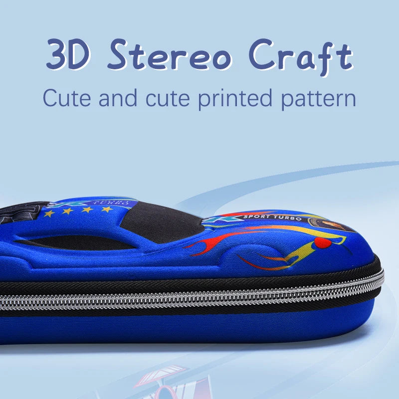 3D Racing Car Pencil Cases Cartoons School Pencil Case For Children Stationery Box EVA PU Plastic Pen Case Boy Cute Pen Bag exovai.com