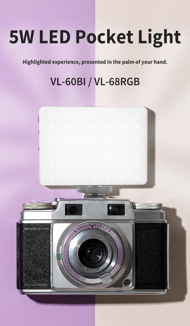 Mini Fill Light RGB LED Straight Pocket Video Photography Lighting Pocket Live Vlog Clip for Phone iPhone iPad Laptop Camera exovai.com