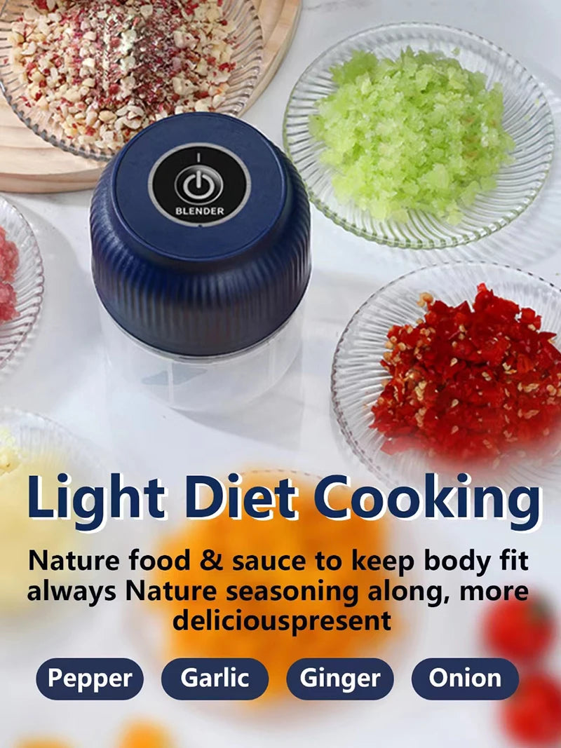 250ml Mini Wireless USB Rechargeable Electric Vegetable Chopper Garlic Crusher Food Chopper for Kitchen Gadgets for Garlic exovai.com