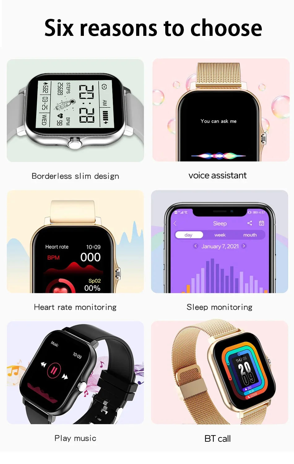 Smart watch for android phone.1.44 inch color screen full touch bluetooth call smart watch magnetic charging exovai.com