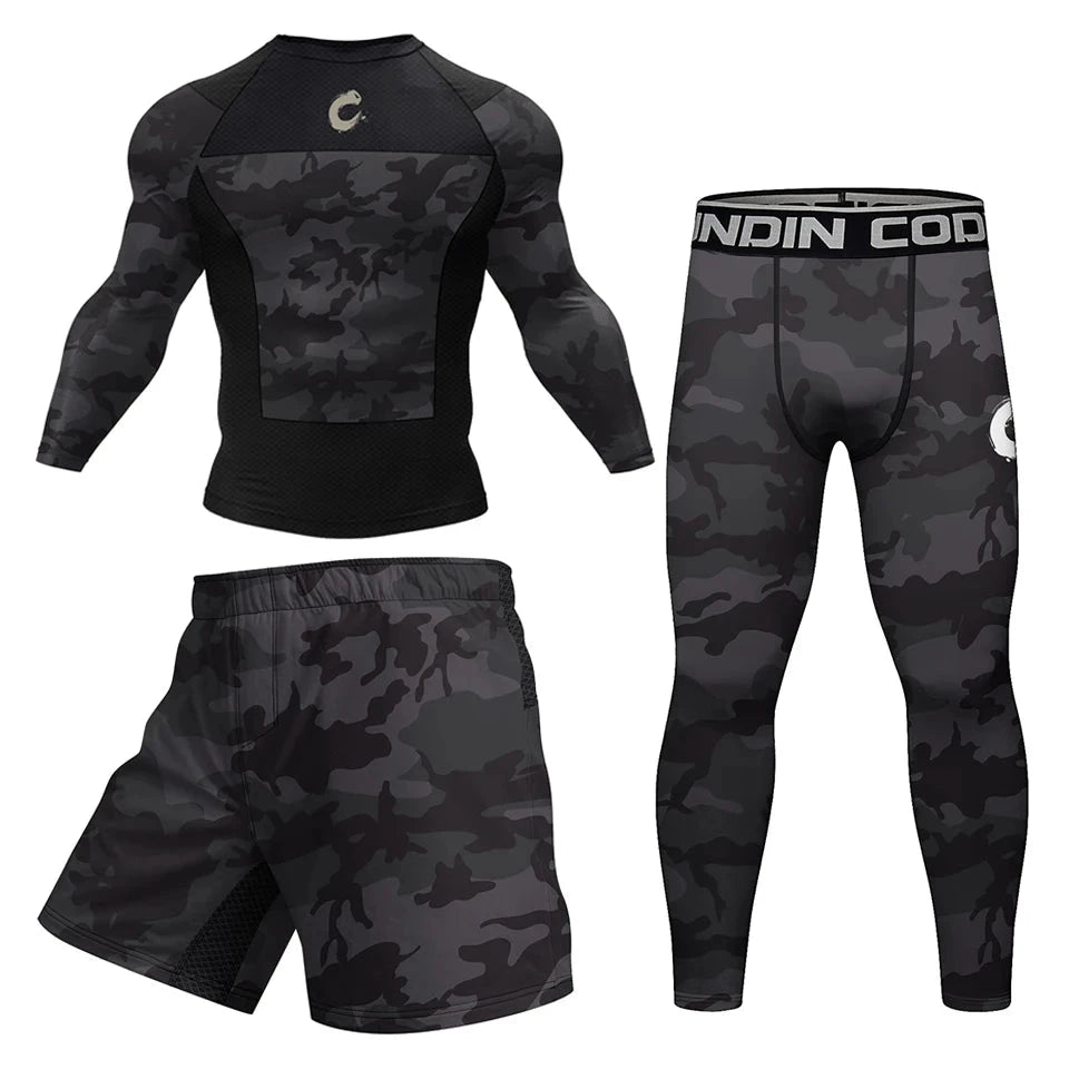 Black No Gi BJJ Jiu Jitsu T-shirt +MMA Shorts Sets Boxing Rashguard for Men Jiu Jitsu Compression Workout Wear Sport Jerseys exovai.com