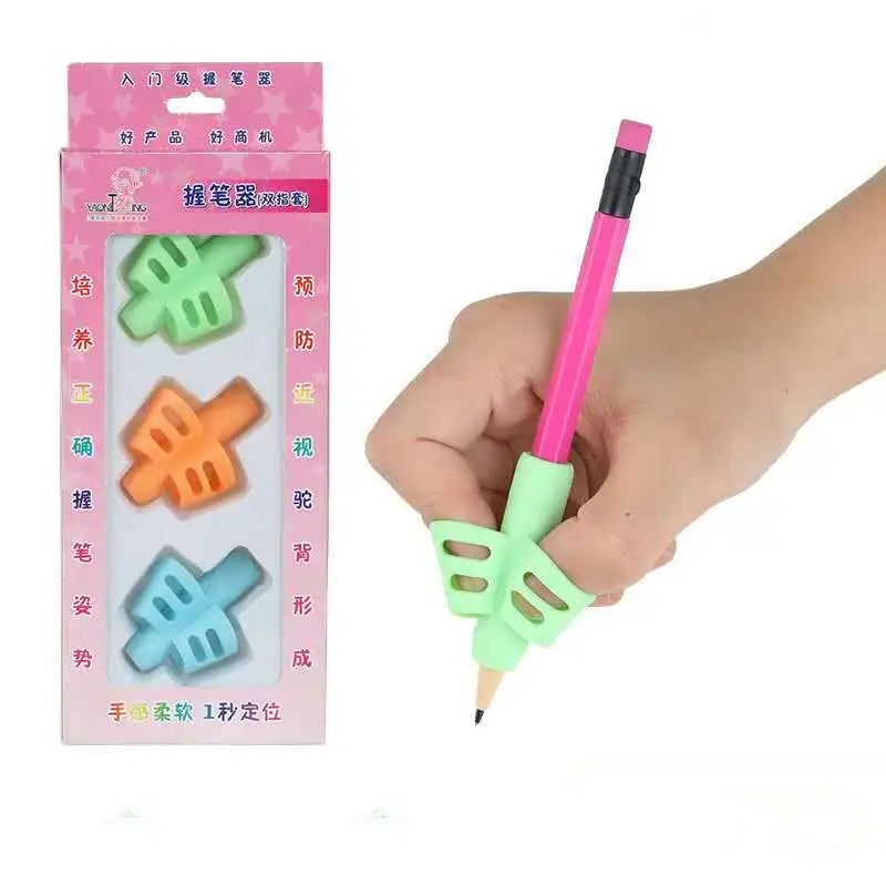 1/3pcs Children Writing Pencil Pan Holder Kids Learning Practise Silicone Pen Aid Grip Posture Correction Device for Students exovai.com