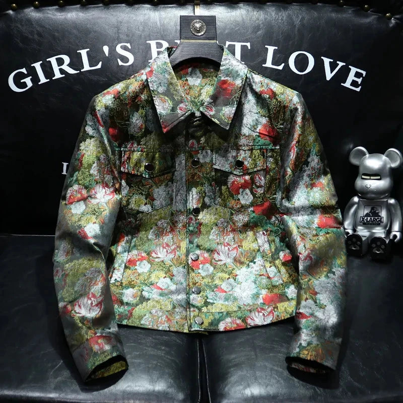 2025 Autumn Winter Men's Jacket Lapel Long Sleeve Casual Jackets Male Luxury Jacquard Social Business Outwear Windproof Coats exovai.com