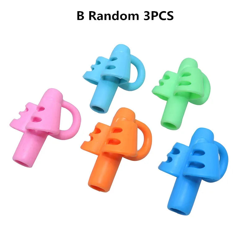 1/3pcs Children Writing Pencil Pan Holder Kids Learning Practise Silicone Pen Aid Grip Posture Correction Device for Students exovai.com