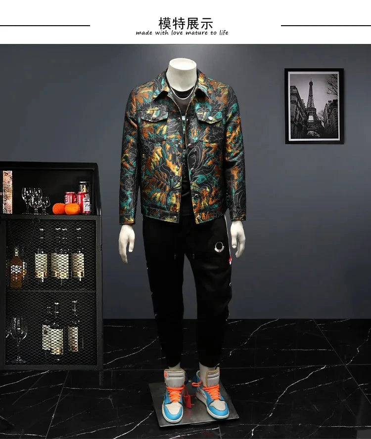 High Quality Jacquard Jacket Men Luxury Embroidery Bomber Jacket Fashion Casual Business Outwear Coats Men Clothing 2025 Spring exovai.com