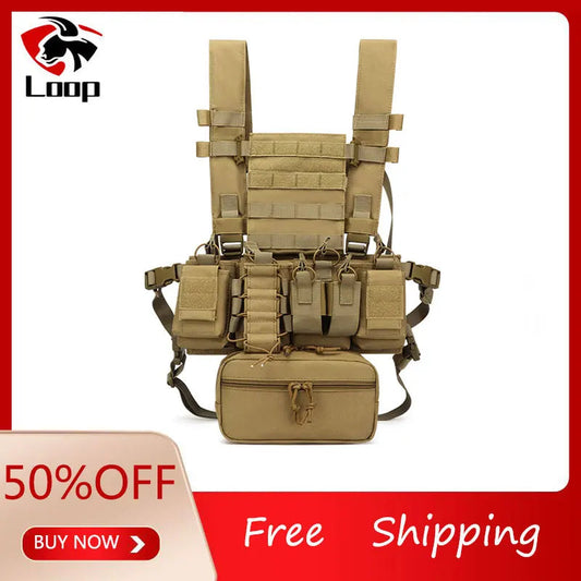 Military Tactical Vest Chest Rig with Adjustable Straps & Large Capacity Pouch for Outdoor Adventure & Tactical Missions exovai.com