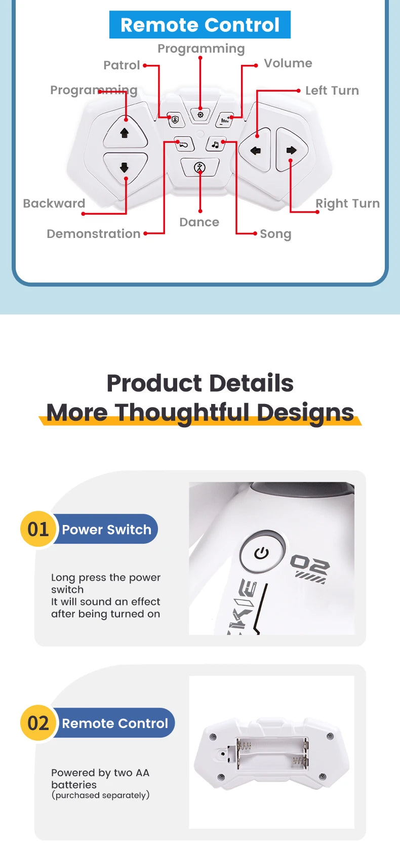 Robot Rc Emo Smart Intelligent Infrared Touch Sensor 2.4G Wireless Programming Robo Remote Control Robot Toys for Boys Girls exovai.com