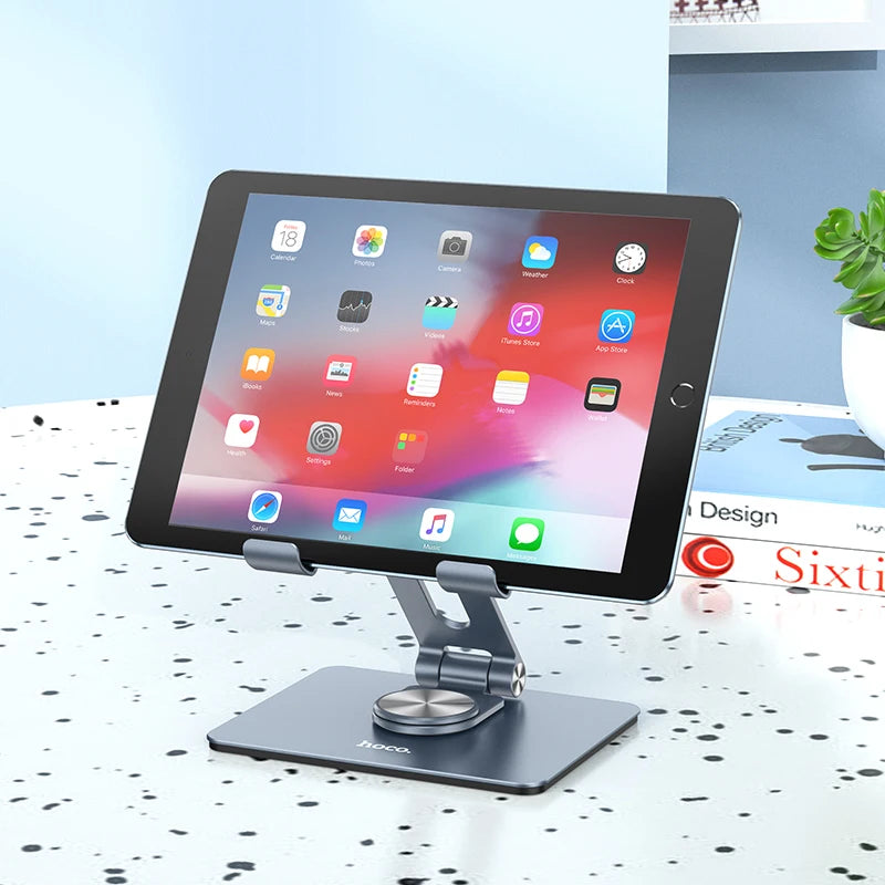 HOCO PH52 Aluminum Alloy Foldable 360° Rotatable Notebook Holder For iPad Air Anti Slide Business Laptop Bracket For Macbook Pro exovai.com