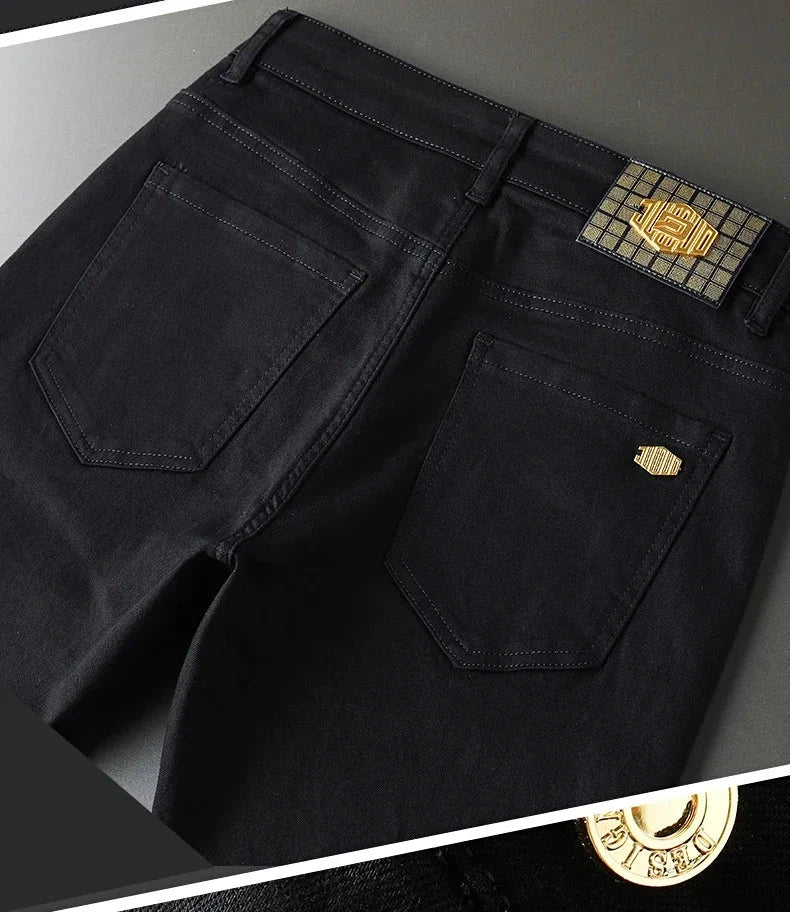 New Men'S Jeans Fashion Casual Slim Fit Version Elastic Blue High Quality Design Business Party Straight Tall Denim Pants exovai.com