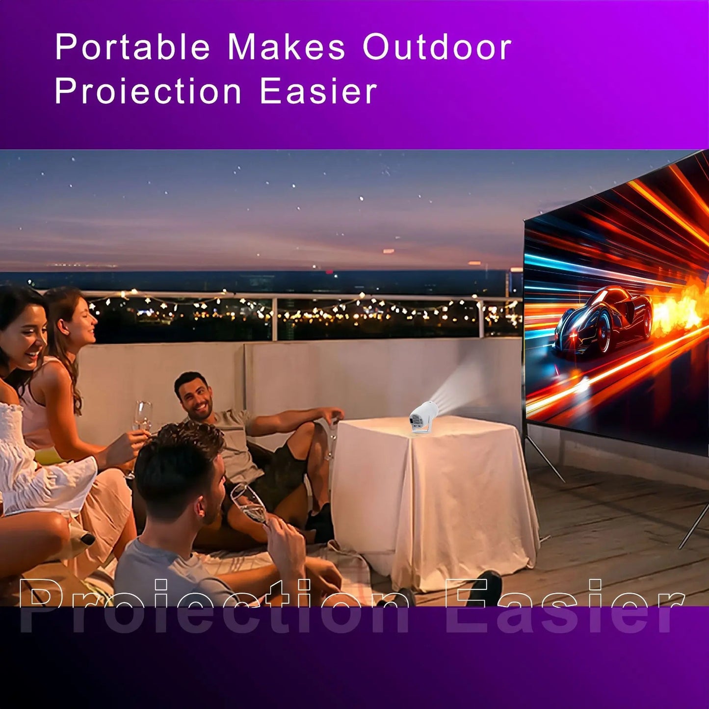 Xiaomi HD Mini Projector 4K Wifi6 Android 12 300 ANSI Dual Home BT5.0 1280*720P Portable Cinema Video Movie Player Home Theater exovai.com
