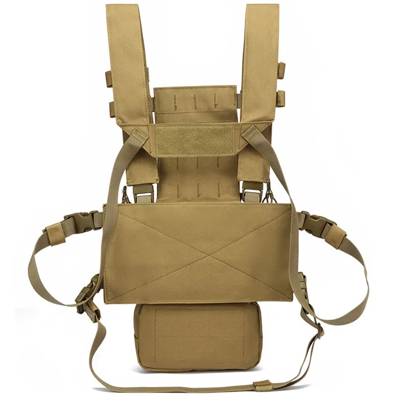 Military Tactical Vest Chest Rig with Adjustable Straps & Large Capacity Pouch for Outdoor Adventure & Tactical Missions exovai.com