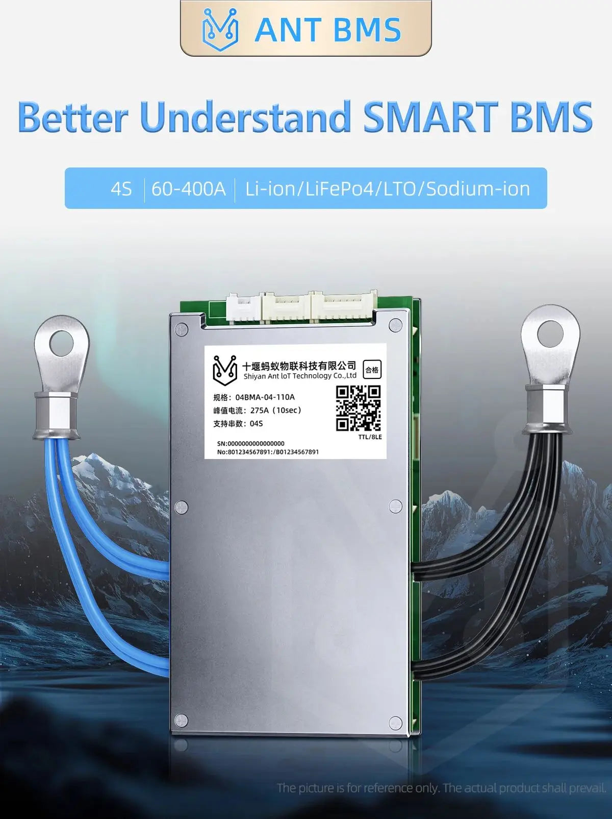 ANT smart BMS 4S Li-ion Lifepo4 LTO Battery smart bms 12V continuous 130A peak 325A Bluetooth Built-in smart balance board exovai.com