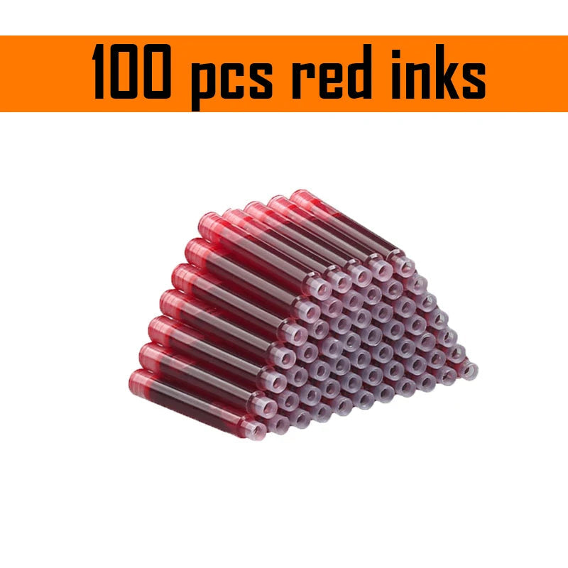 53Pcs Fountain Pen Set School Student Pens Replacable Ink Set Black/Blue/Red ink 0.38 mm Office Writing Supplies Stationery exovai.com