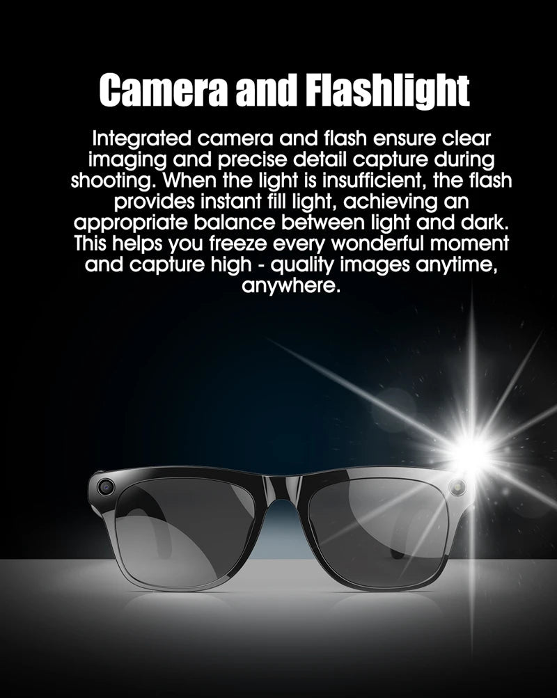 4K AI Smart Photochromic Glasses Multifunction Camera Bluetooth Call Voice Assistant Music Player Translate Glasses For Xiaomi exovai.com