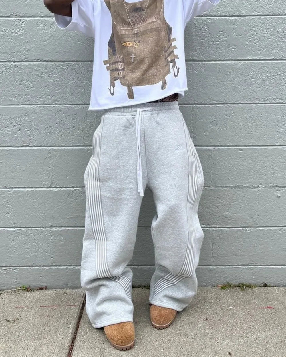 American Retro Striped Knitted Pants Men Y2k Street Harajuku Trendy Brand Oversized Trousers Loose Casual Wide Leg Pants Women exovai.com
