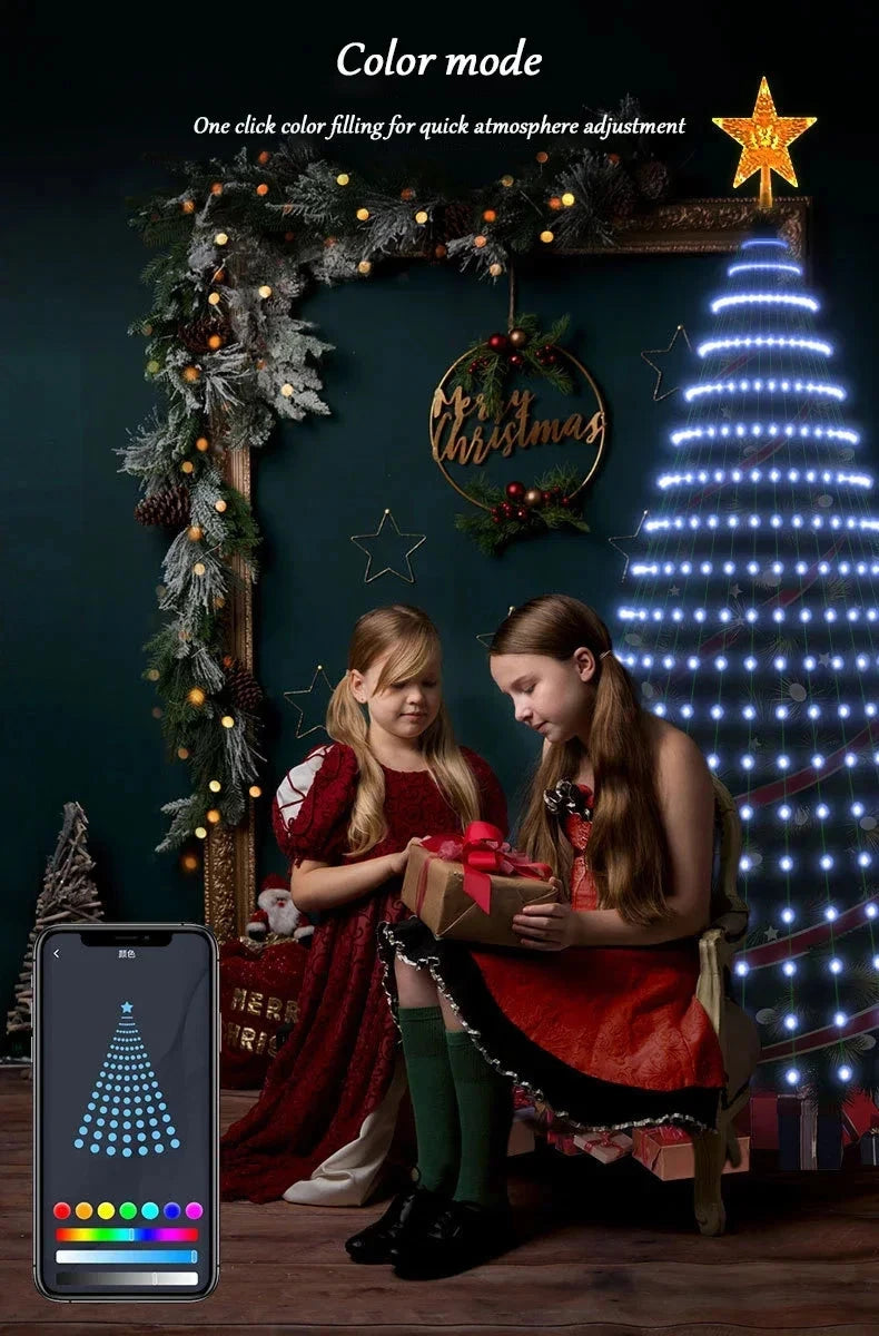 2.1M LED Christmas Tree Decorative Light Lntelligent IDeal LED APP Application Control DIY Lmage Light String for Quick Shipping exovai.com