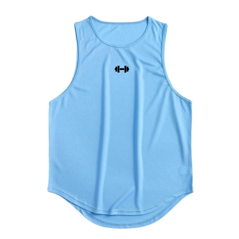 Summer Men's Gym Tank Top Fitness Training Clothing Quick-drying Loose Bodybuilding Sleeveless Shirt Men Fashion Basketball Vest exovai.com