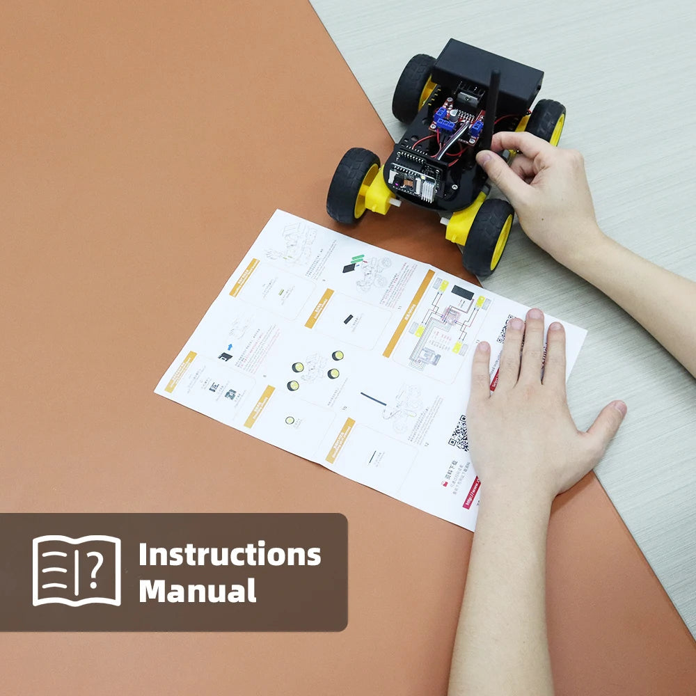 4WD Smart Robot Car ESP32 Camera Wifi Automation Kit For Arduino Programming ESP Robot with Antenna Learning Complete Coding Kit exovai.com