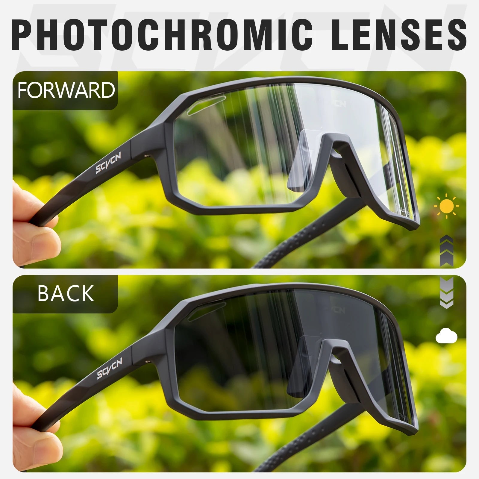 SCVCN New Cycling Glasses Bike Sunglasses Men UV400 Eyewear Outdoor Sports MTB Goggles Bicycle Women Riding Hiking Sunglasses exovai.com