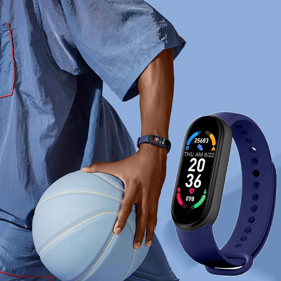 M6 Smart Watch Men Women Fitness Smart Bracelet Sports Band Heart Rate Blood Pressure Monitor Waterproof Multi-function Watches exovai.com
