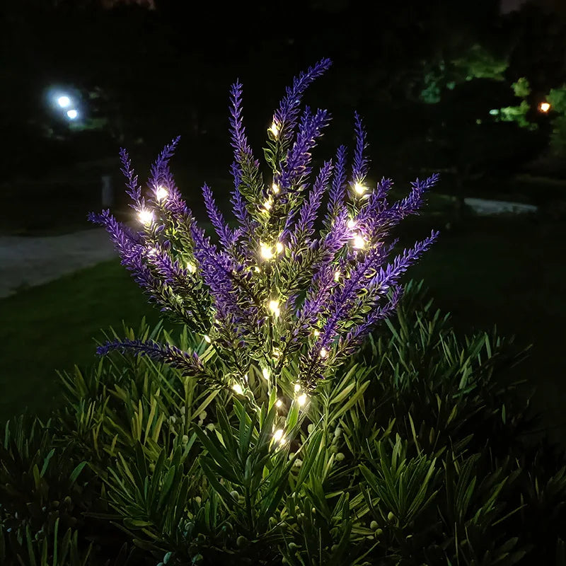 Solar Powered LED Lights Outdoor Lawn Garden Decor Halloween Christmas Festive Atmosphere Lavender Lawn Waterproof Landscape exovai.com