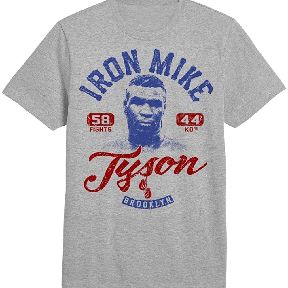 Mike Tyson silhouette boxing  t-shirt men's summer cotton short sleeves exovai.com